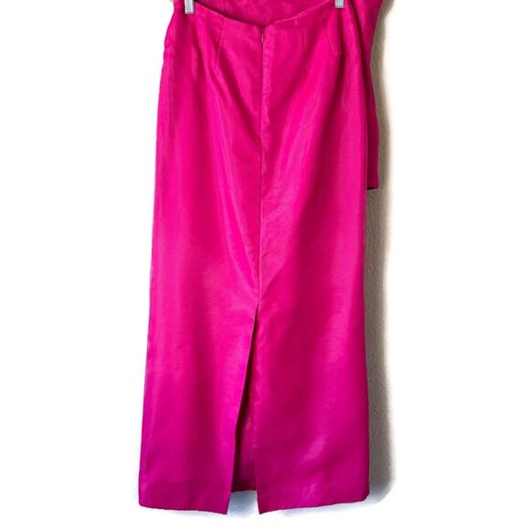 Vintage 80s Hot Pink Barbie Ruffled Sleeve 2 Piece Skirt Set Size Medium/8 - Picture 4 of 10